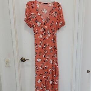 〰️Cotton On〰️ Floral Midi Dress - Coral L